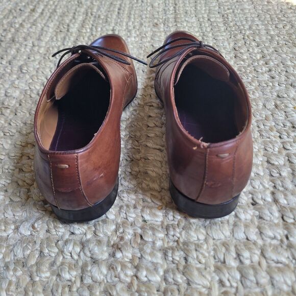 Bruno Magli Italian Made Brown Leather Lace Up Loafers Men's Size 11.5 - Picture 5 of 16